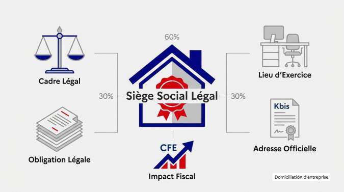 Infographie expliquant les étapes et règles de la domiciliation d'entreprise à domicile